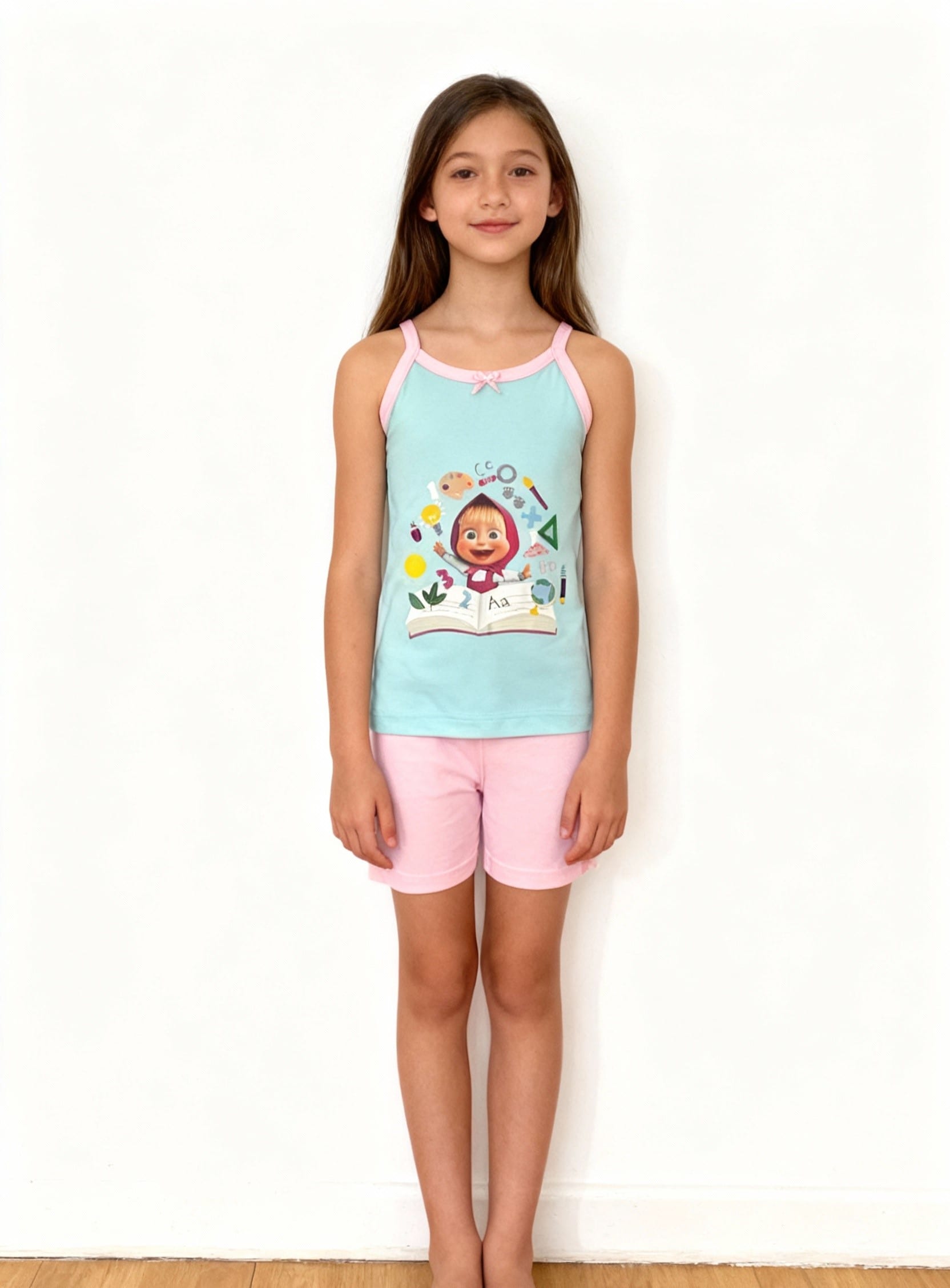 Girls' colorful printed Portée set with shorts 4
