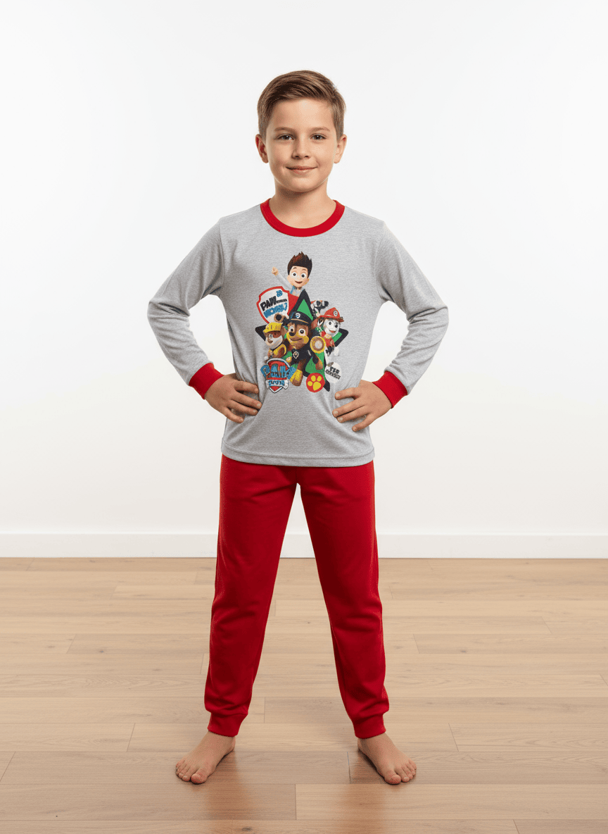 Boys' long-sleeve full-length printed colorful set 4