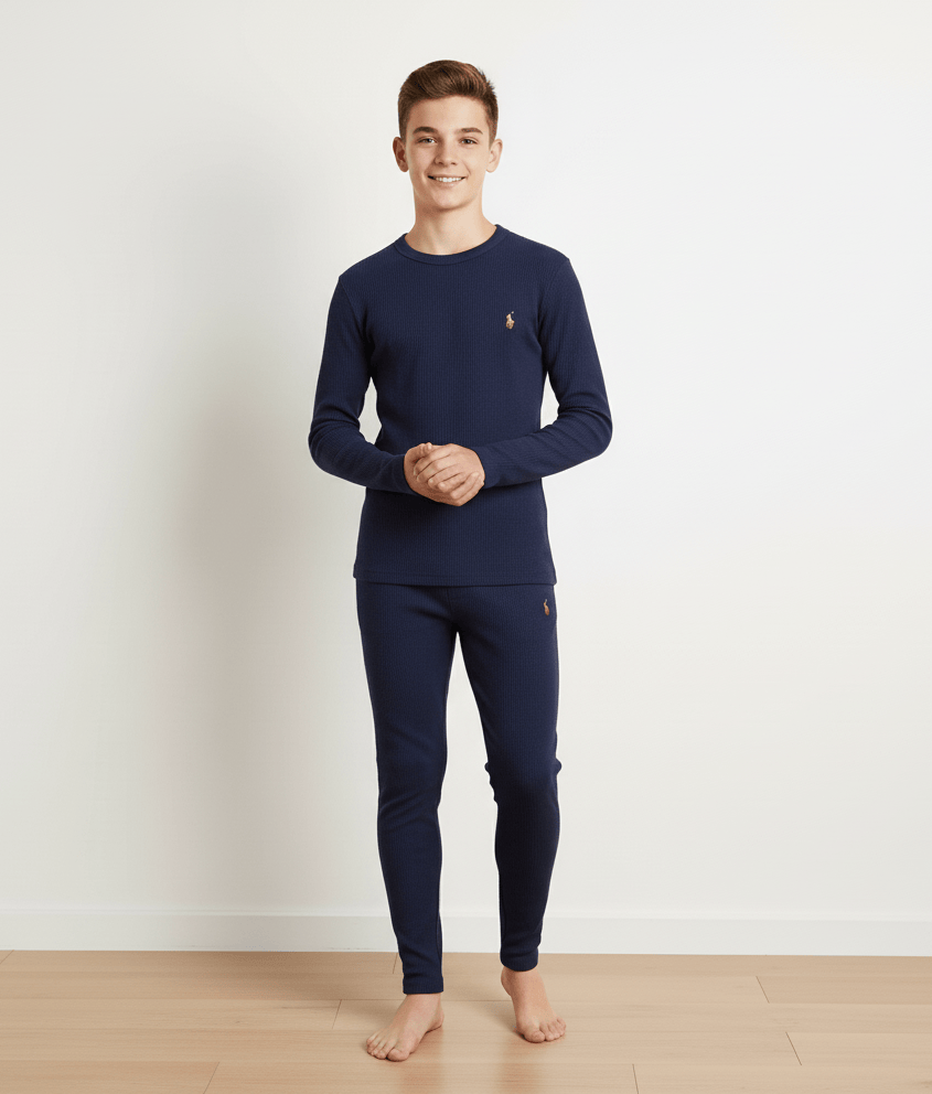 Boys' interlock colored striped set 2