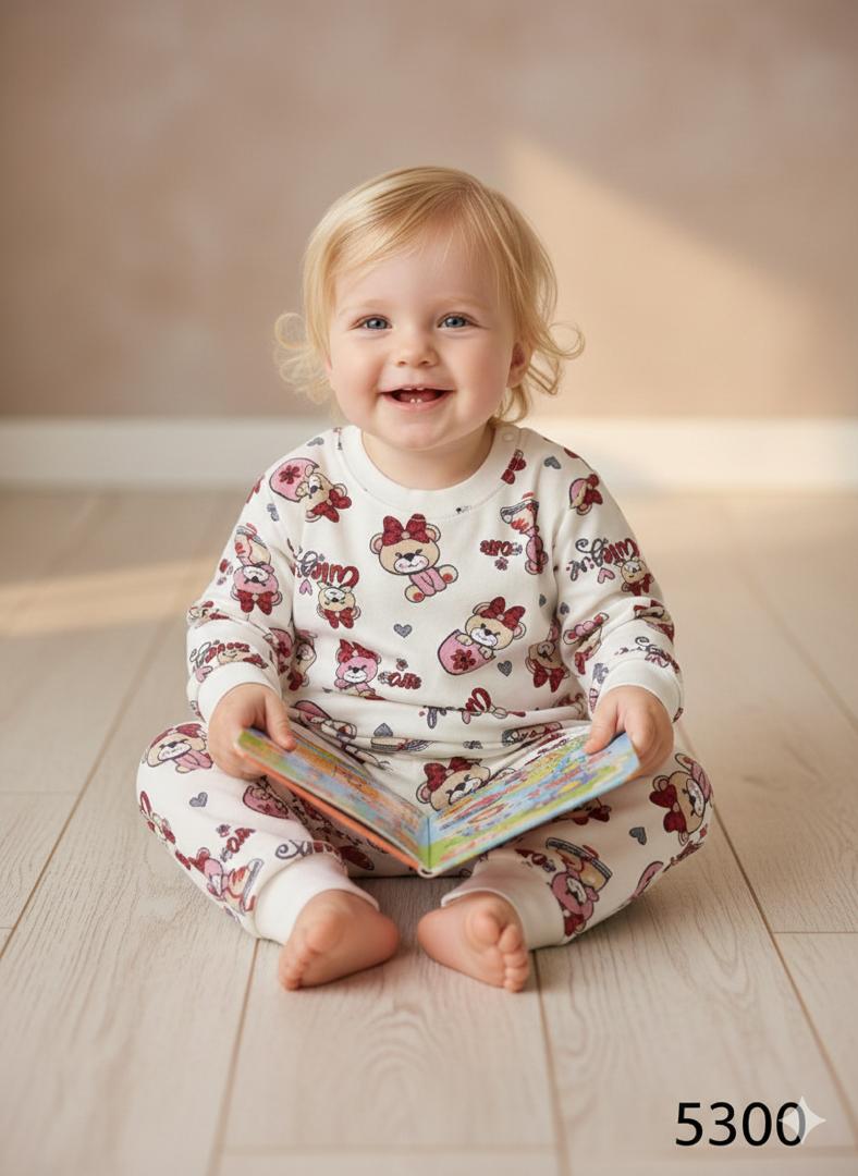 Noha - Long-sleeved pajama set, featuring a colored bear print