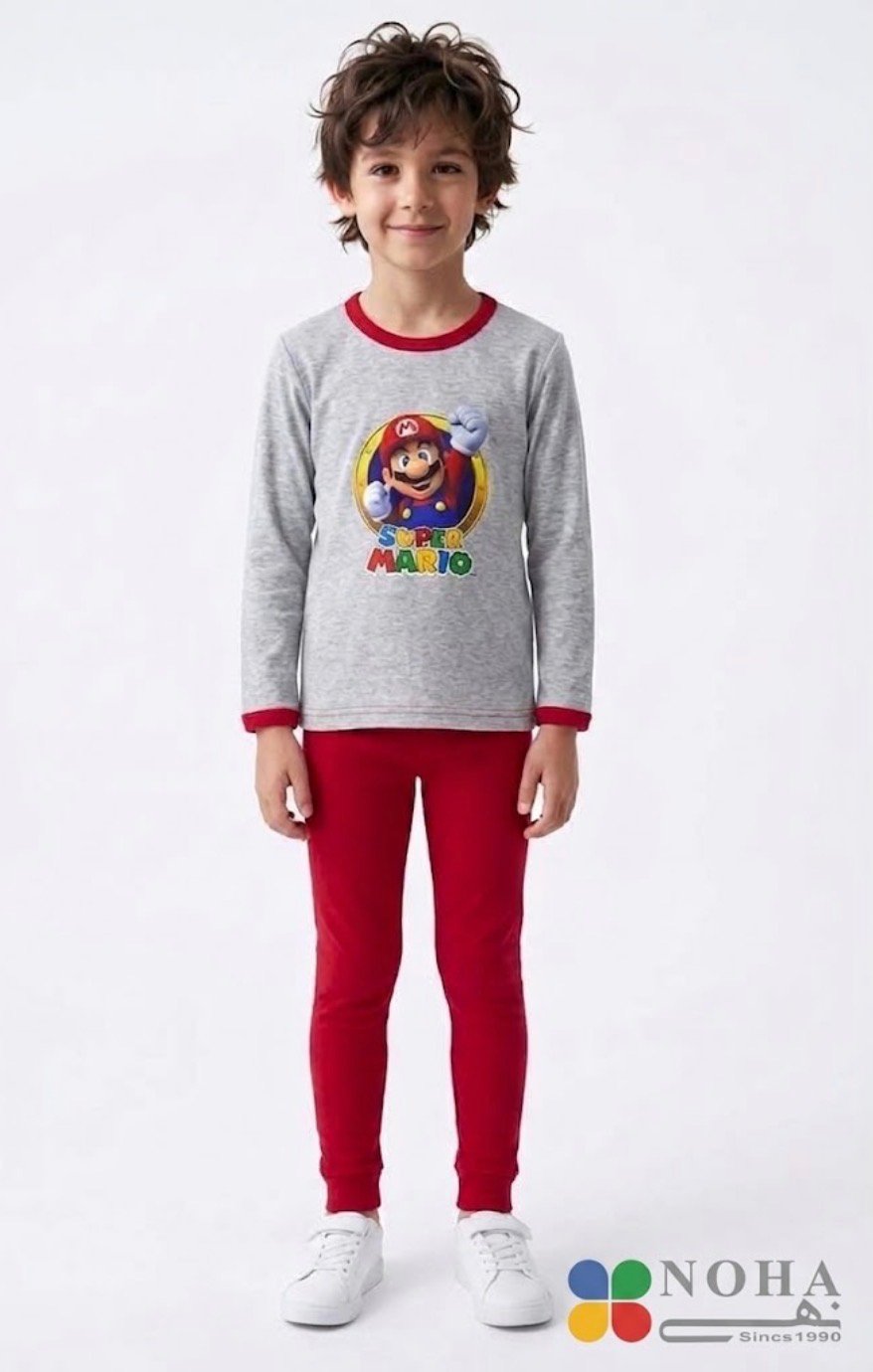 BOYS' LONG-SLEEVE FULL-LENGTH PRINTED COLORFUL PIJAMA SET 2